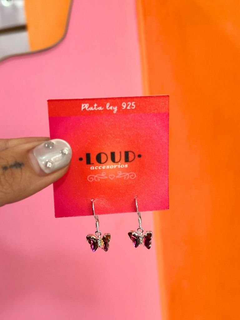 Aros mariposa con cristales Swarosvki