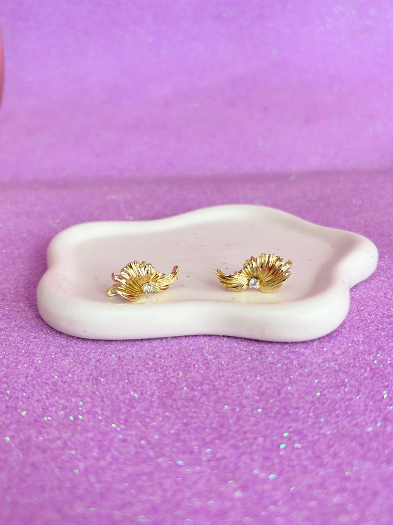 Aros alas de ángel con circón