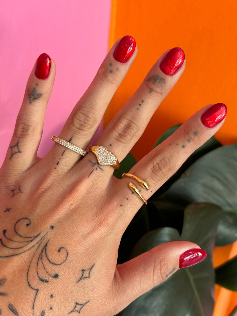 Anillo bañados en Oro18k