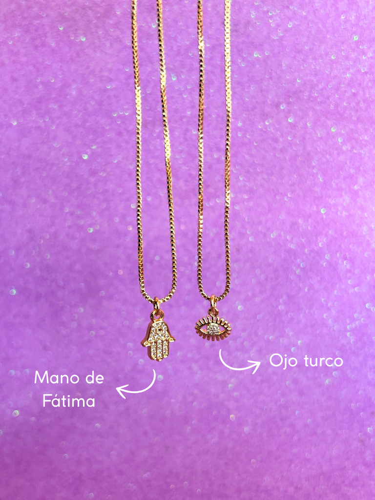 Collar mano de Fátima y ojo turco