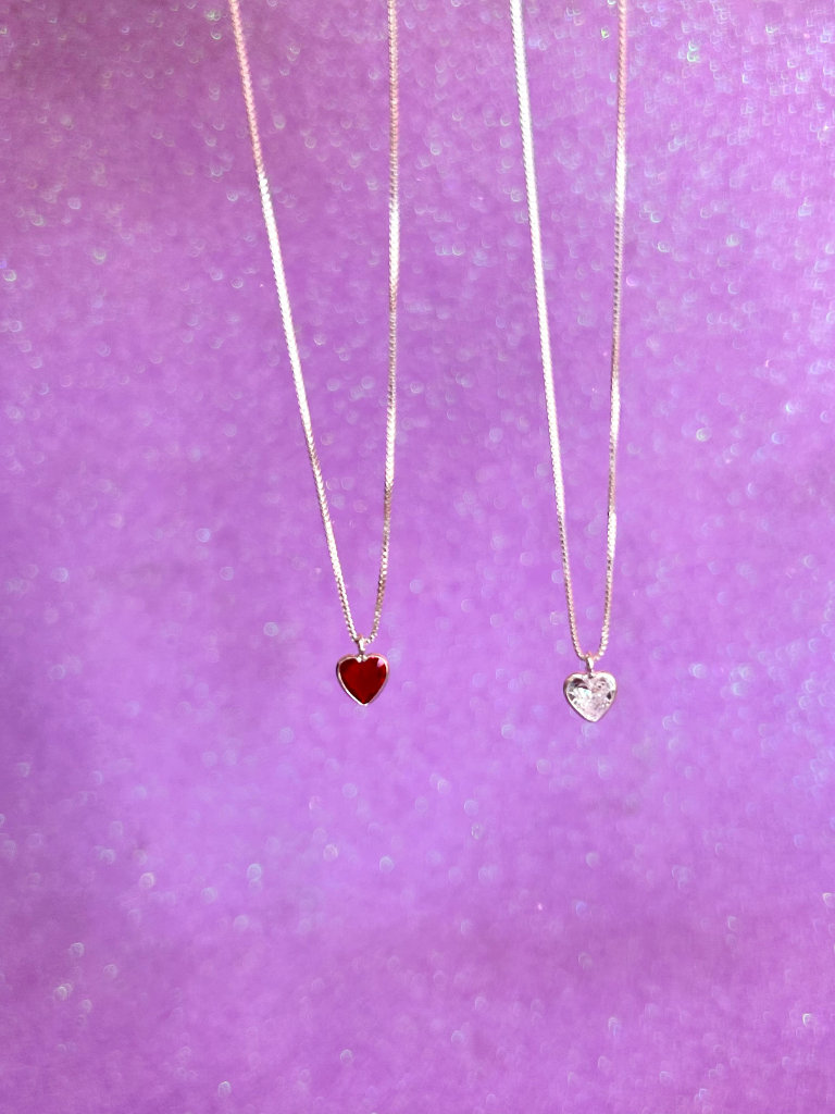 Collares punto de luz circón corazón