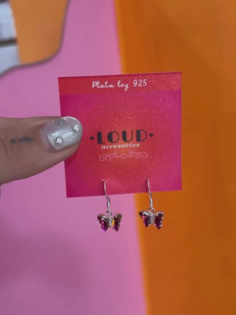 Aros mariposa con cristales Swarosvki